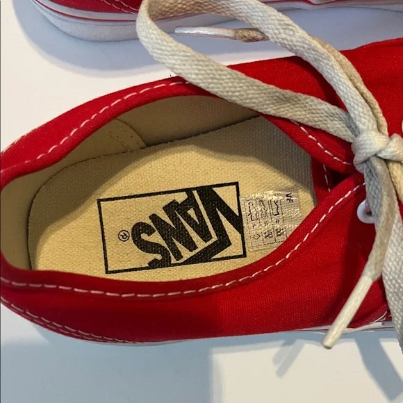 Vans Bold Red Canvas Shoes - Picture 2 of 6